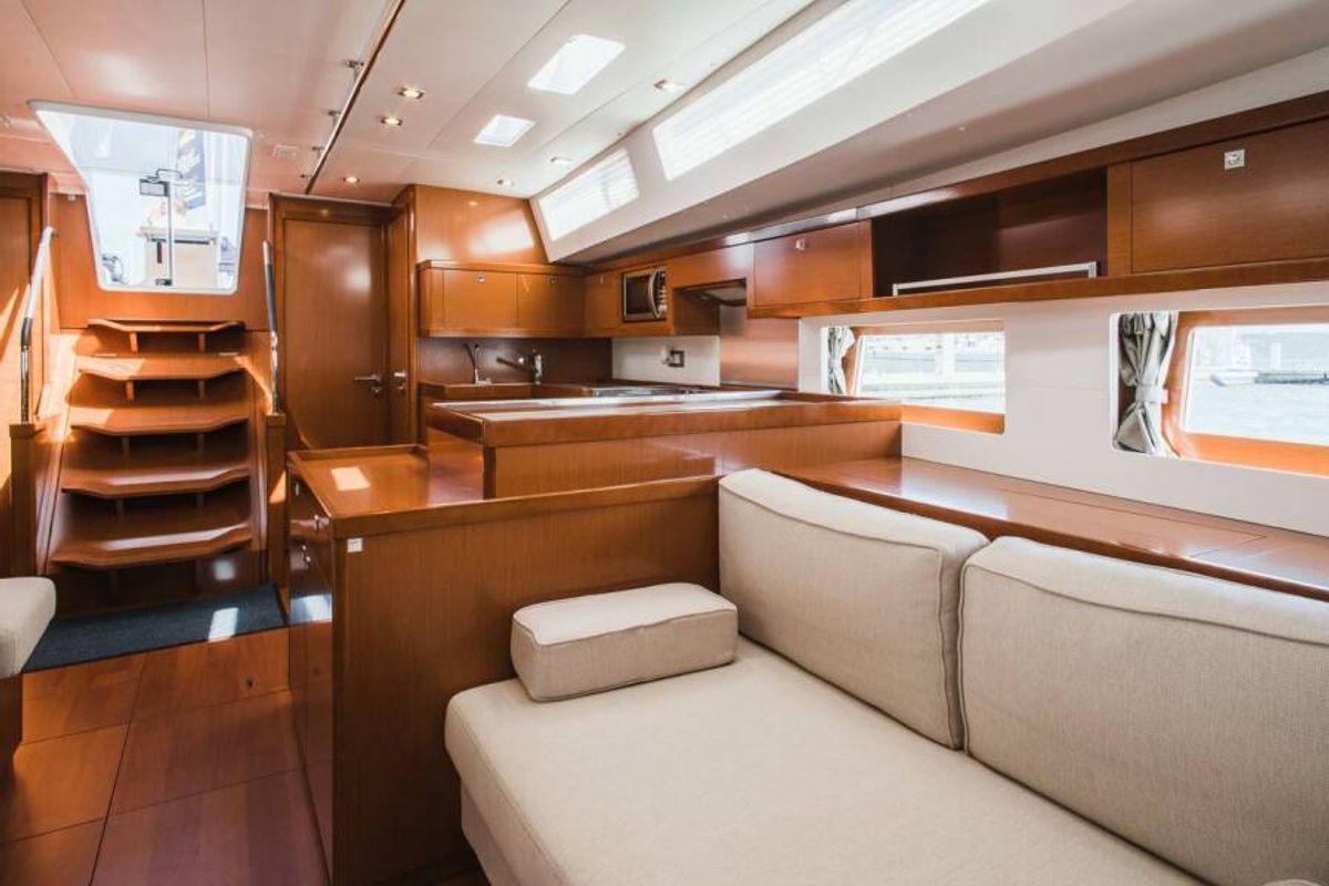 Salon of Esther, a Beneteau Oceanis 55 sailboat at Seget Donji, Croatia