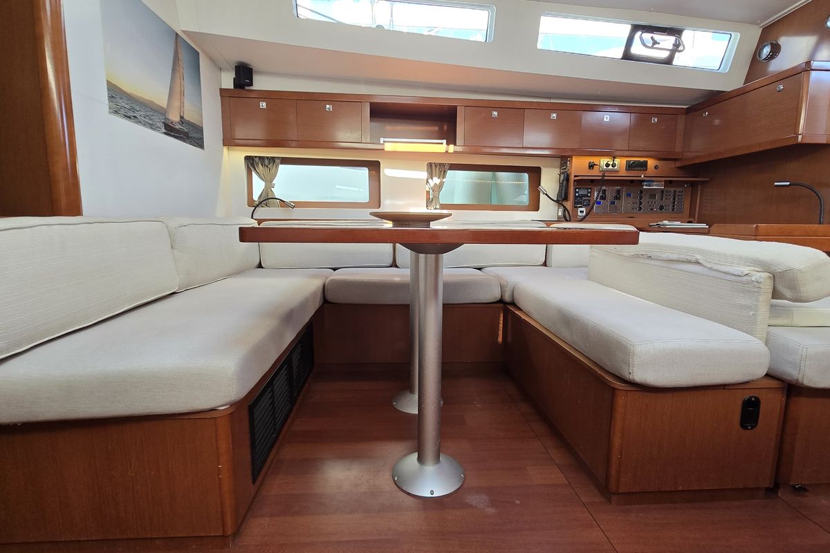 Salon of Esther, a Beneteau Oceanis 55 sailboat at Seget Donji, Croatia
