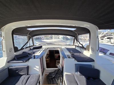 Cockpit of Esther, a Beneteau Oceanis 55 sailboat at Seget Donji, Croatia
