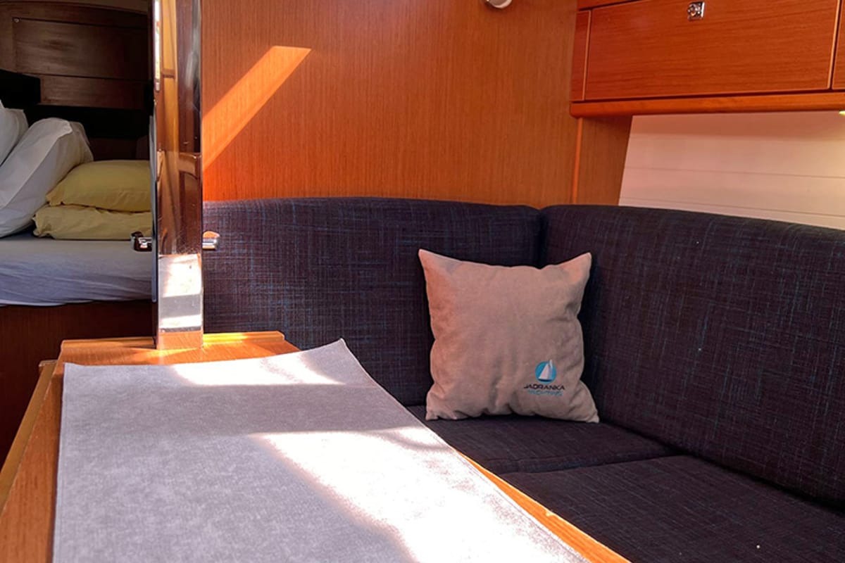 Salon of Pulenat, a Bavaria Cruiser 33 sailboat at Punat, Croatia