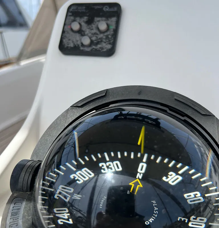 Cockpit of Pulenat, a Bavaria Cruiser 33 sailboat at Punat, Croatia
