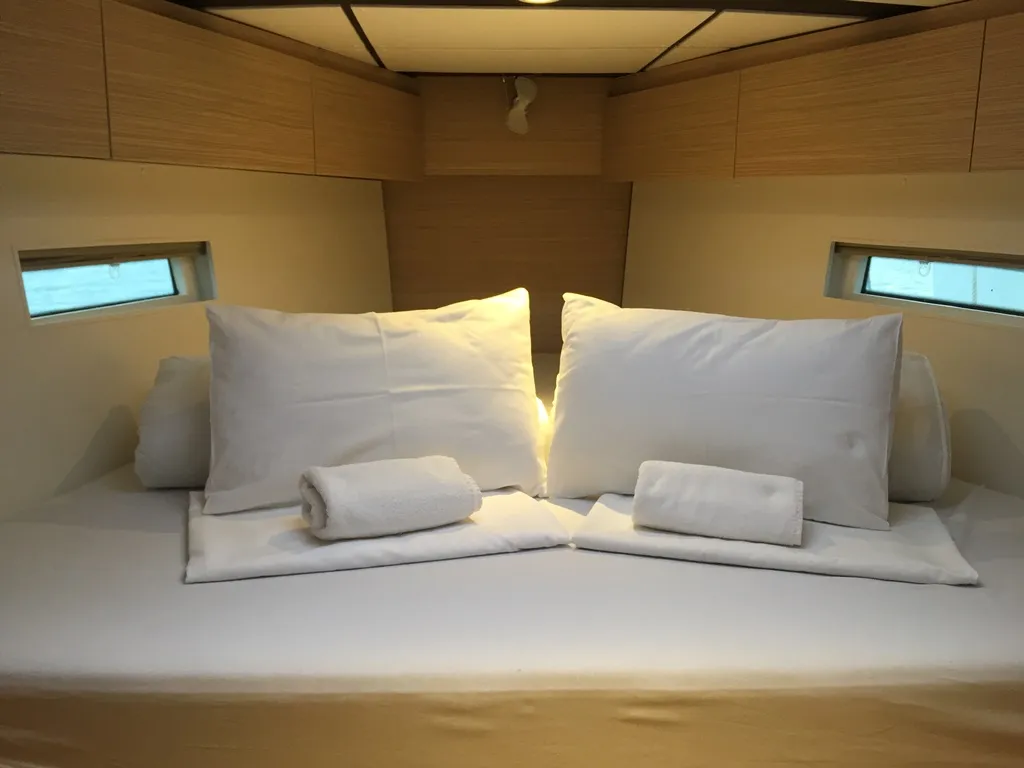 Cabin on SUNSHOWER, a D&D Kufner 54 sailboat at Grad Trogir, Croatia
