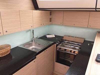 Galley of SUNSHOWER, a D&D Kufner 54 sailboat at Grad Trogir, Croatia