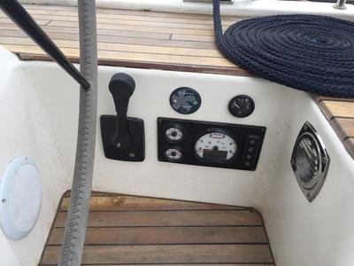 Cockpit of SUNSHOWER, a D&D Kufner 54 sailboat at Grad Trogir, Croatia