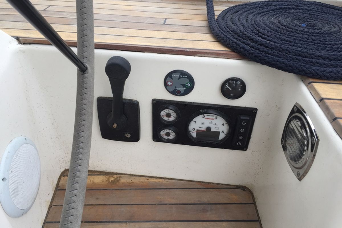 Cockpit of SUNSHOWER, a D&D Kufner 54 sailboat at Grad Trogir, Croatia