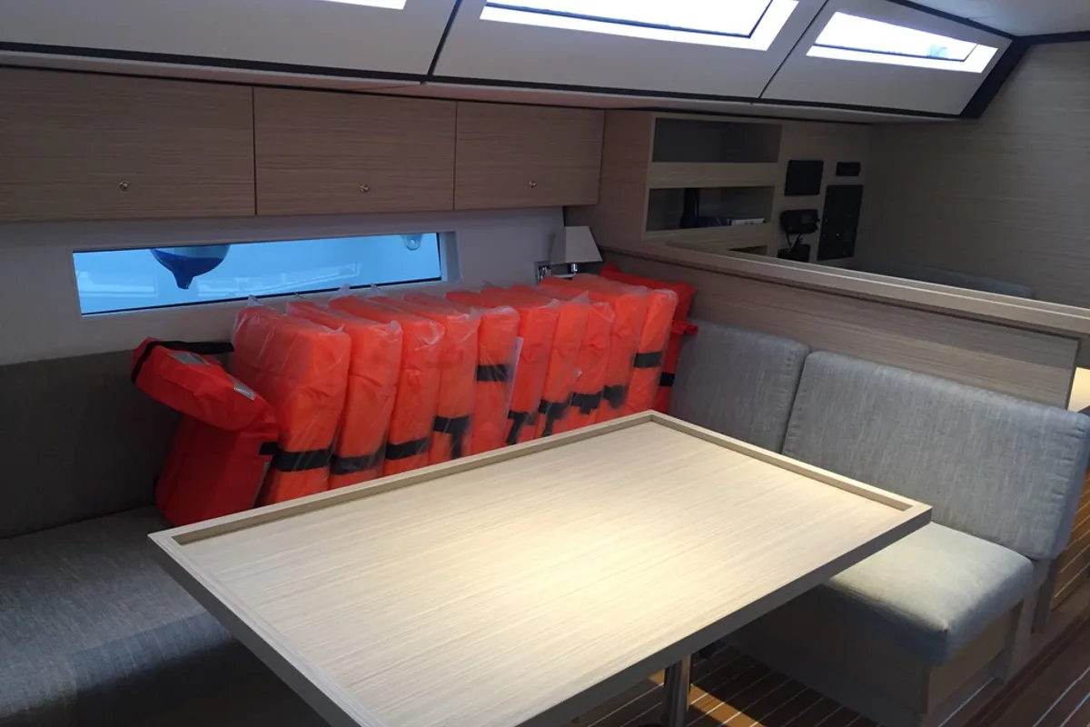 Salon of SUNSHOWER, a D&D Kufner 54 sailboat at Grad Trogir, Croatia