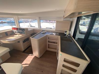 Galley of Copernicus II, a Lagoon 42 catamaran at Olbia, Italy