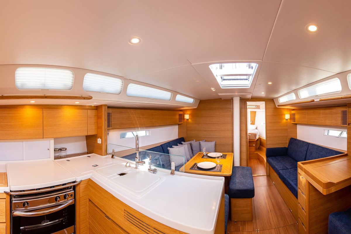 Galley of Sophia, a X-Yachts X4⁶ sailboat at Lavreotiki Municipal Unit, Greece
