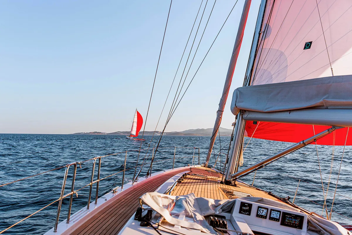 Deck of Sophia, a X-Yachts X4⁶ sailboat at Lavreotiki Municipal Unit, Greece