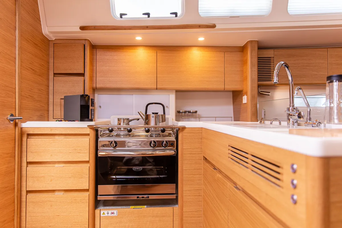 Galley of Sophia, a X-Yachts X4⁶ sailboat at Lavreotiki Municipal Unit, Greece
