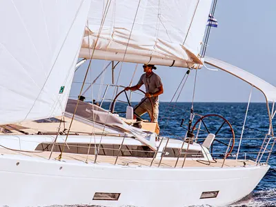 Cockpit of Sophia, a X-Yachts X4⁶ sailboat at Lavreotiki Municipal Unit, Greece