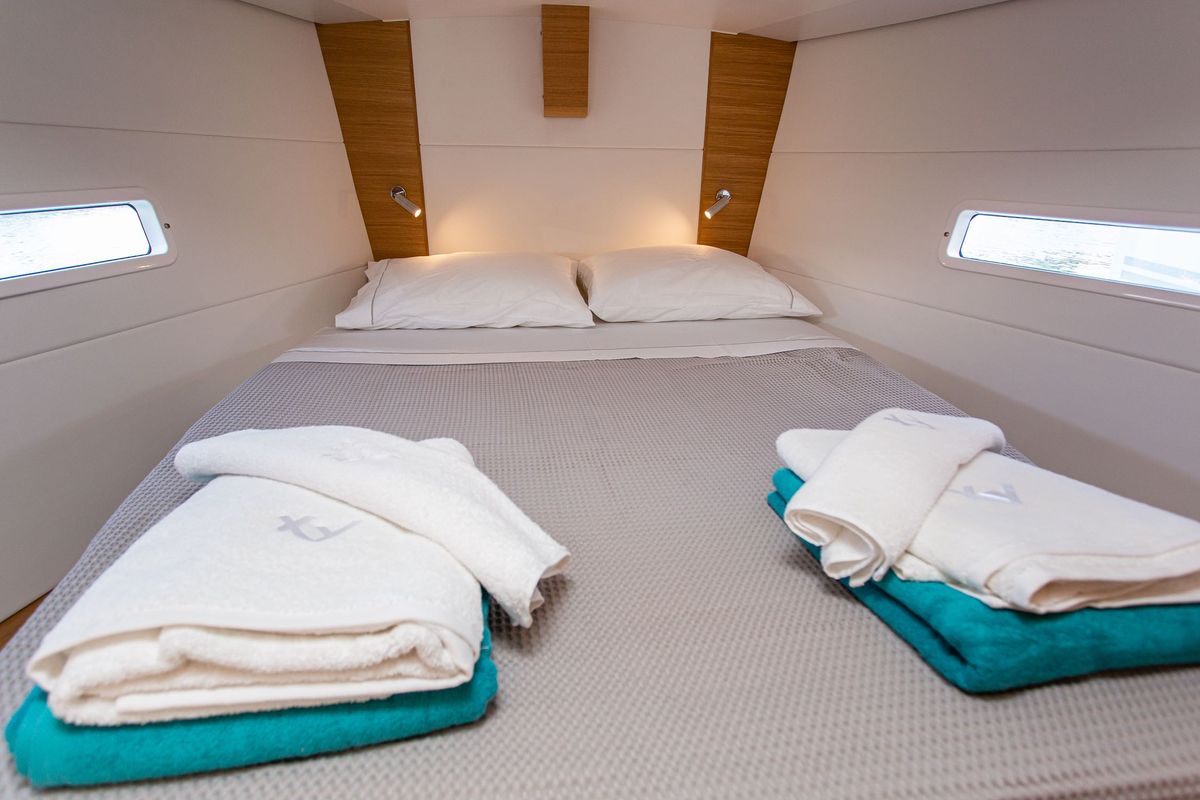 Cabin on Sophia, a X-Yachts X4⁶ sailboat at Lavreotiki Municipal Unit, Greece