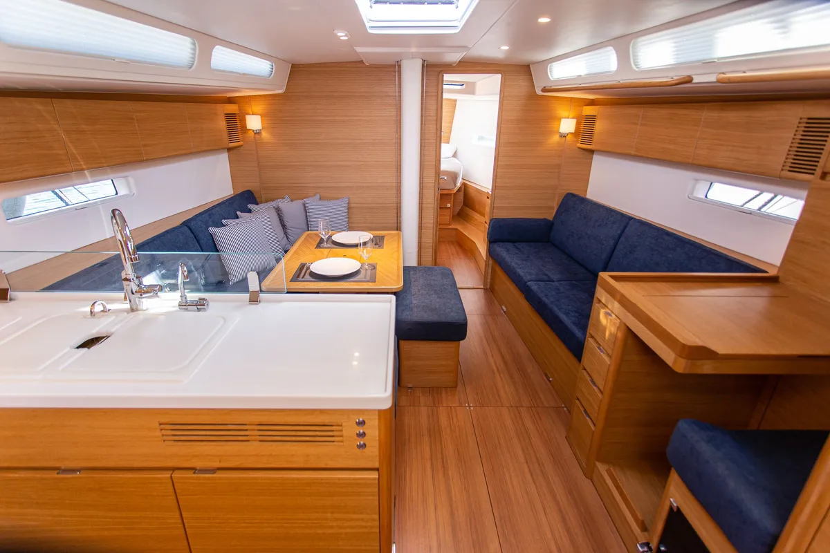 Salon of Sophia, a X-Yachts X4⁶ sailboat at Lavreotiki Municipal Unit, Greece