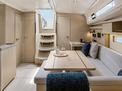 Salon of Wing, a Beneteau Oceanis 40.1 sailboat at San Vincenzo, Italy
