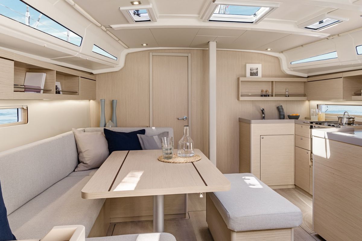 Salon of Wing, a Beneteau Oceanis 40.1 sailboat at San Vincenzo, Italy