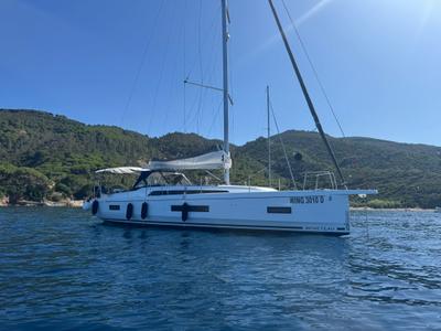 Exterior view of Wing, a Beneteau Oceanis 40.1 sailboat at San Vincenzo, Italy