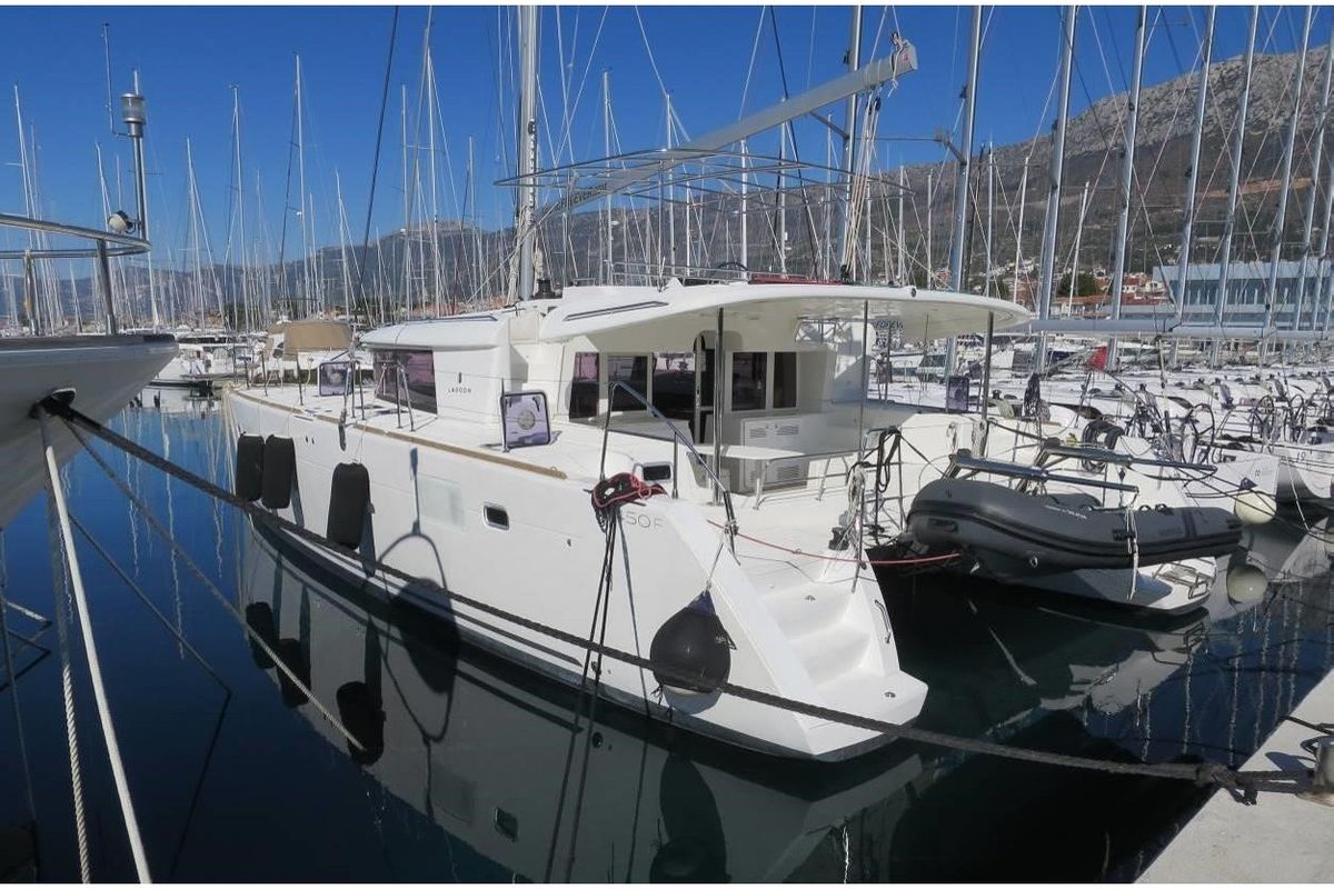 Exterior view of SILICIA, a Lagoon 450 Fly catamaran at Općina Sukošan, Croatia