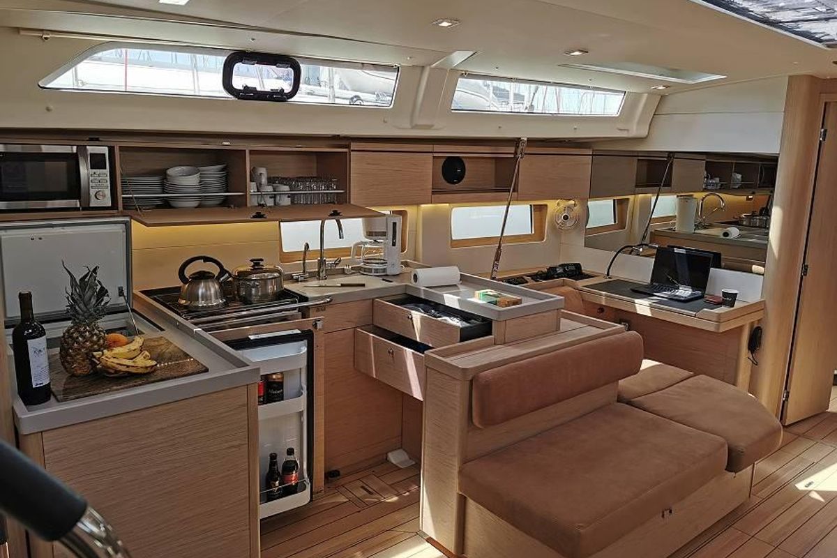 Galley of Alexandros, a Beneteau Oceanis 51.1 sailboat at Municipal Unit of Lefkada, Greece