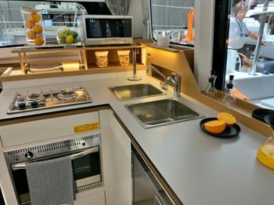 Galley of Carmelina, a Excess 11 catamaran at Fethiye, Turkey