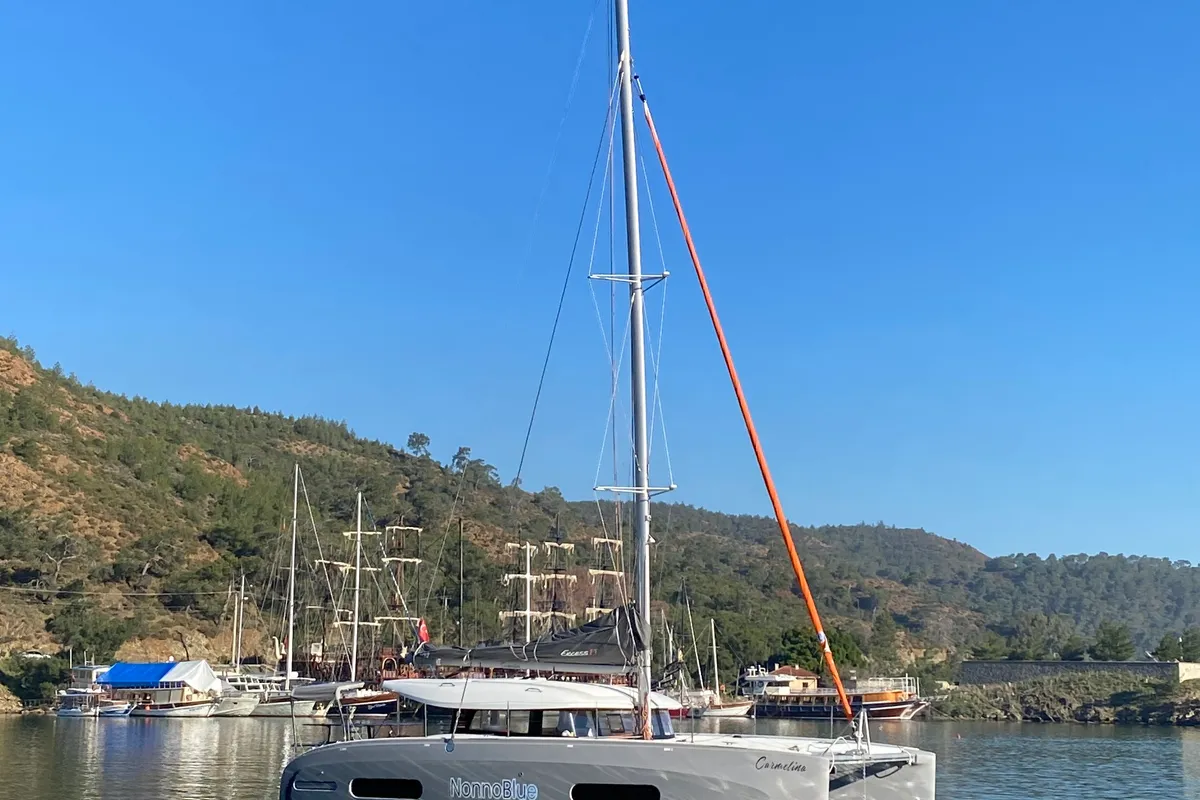 Carmelina, a Excess 11 catamaran at Fethiye, Turkey