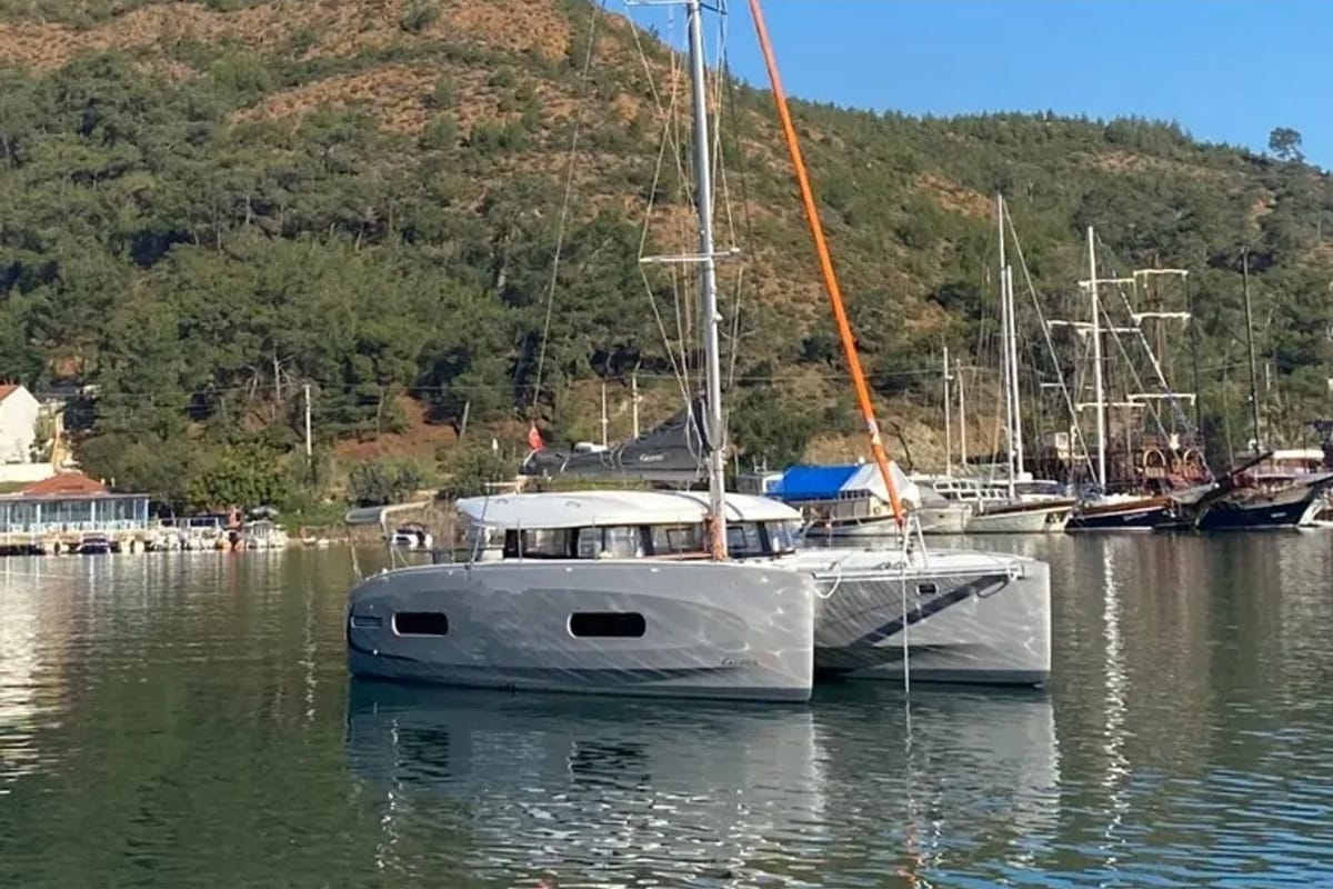Carmelina, a Excess 11 catamaran at Fethiye, Turkey