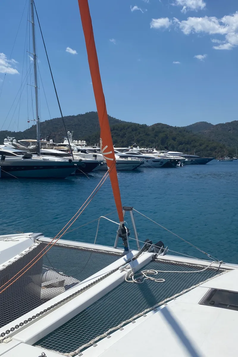 Carmelina, a Excess 11 catamaran at Fethiye, Turkey