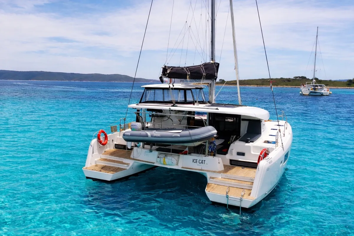 ICE CAT, a Lagoon Lagoon 42 catamaran at Olbia, Italy