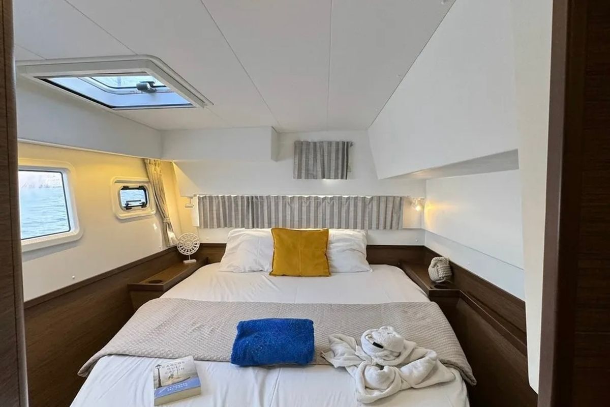 Cabin on Melina, a Lagoon 42 catamaran at Pallini Municipal Unit, Greece