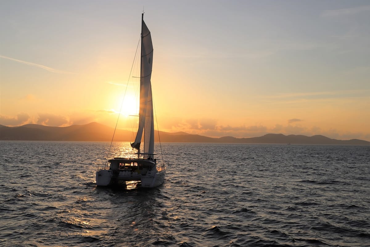 Exterior view of Michelangelo, a Lagoon 450 S catamaran at Zadar, Croatia