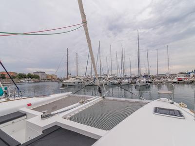 Deck of Michelangelo, a Lagoon 450 S catamaran at Zadar, Croatia