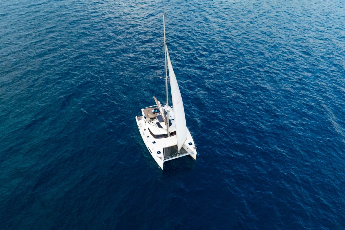 Exterior view of Knyps, a Fountaine Pajot Helia 44 - 4 + 2 cab. catamaran at Azam Marina, Tanzania