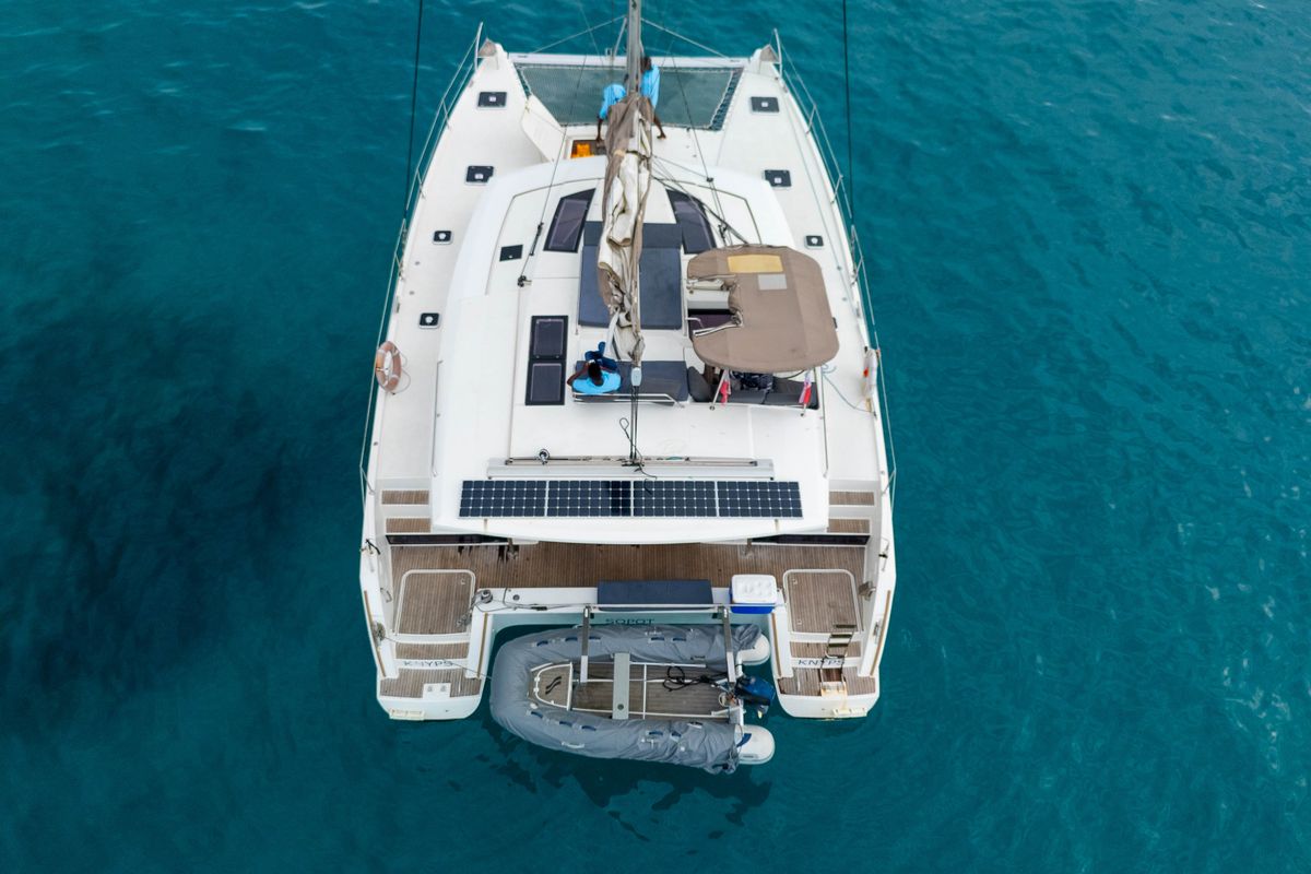 Exterior view of Knyps, a Fountaine Pajot Helia 44 - 4 + 2 cab. catamaran at Azam Marina, Tanzania