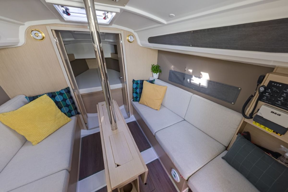 Salon of Mobula Zero, a Beneteau Oceanis 30.1 sailboat at Split, Croatia