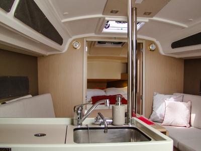 Galley of Mobula Zero, a Beneteau Oceanis 30.1 sailboat at Split, Croatia