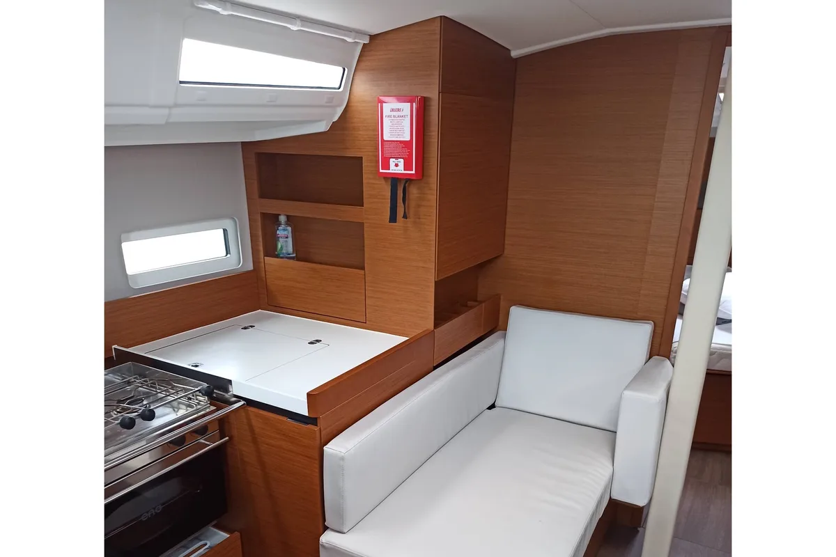 Galley of Evnia, a Jeanneau Sun Odyssey 410 sailboat at Volos Municipality, Greece
