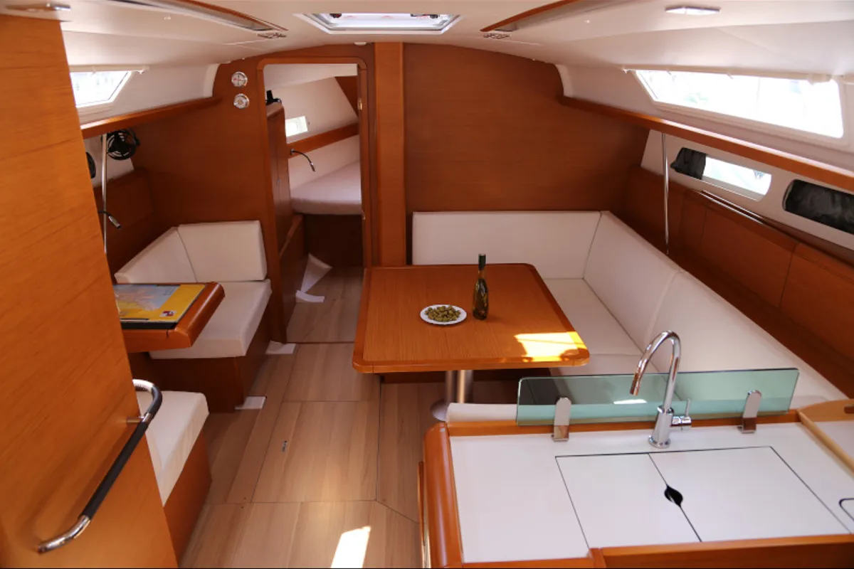 Salon of Sicc, a Jeanneau Sun Odyssey 419 sailboat at Grad Kaštela, Croatia