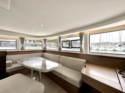 Salon of Sail Arcturus, a Lagoon 42 catamaran at Fethiye, Turkey