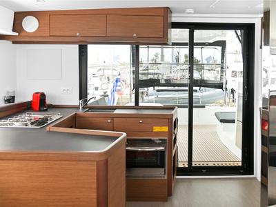 Galley of Nami, a Lagoon 42 catamaran at Athens, Greece