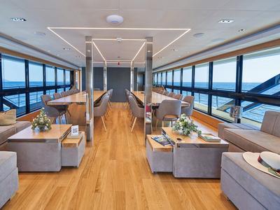 Salon of Argo, a Custom Made ICY 55 yacht at Split, Croatia