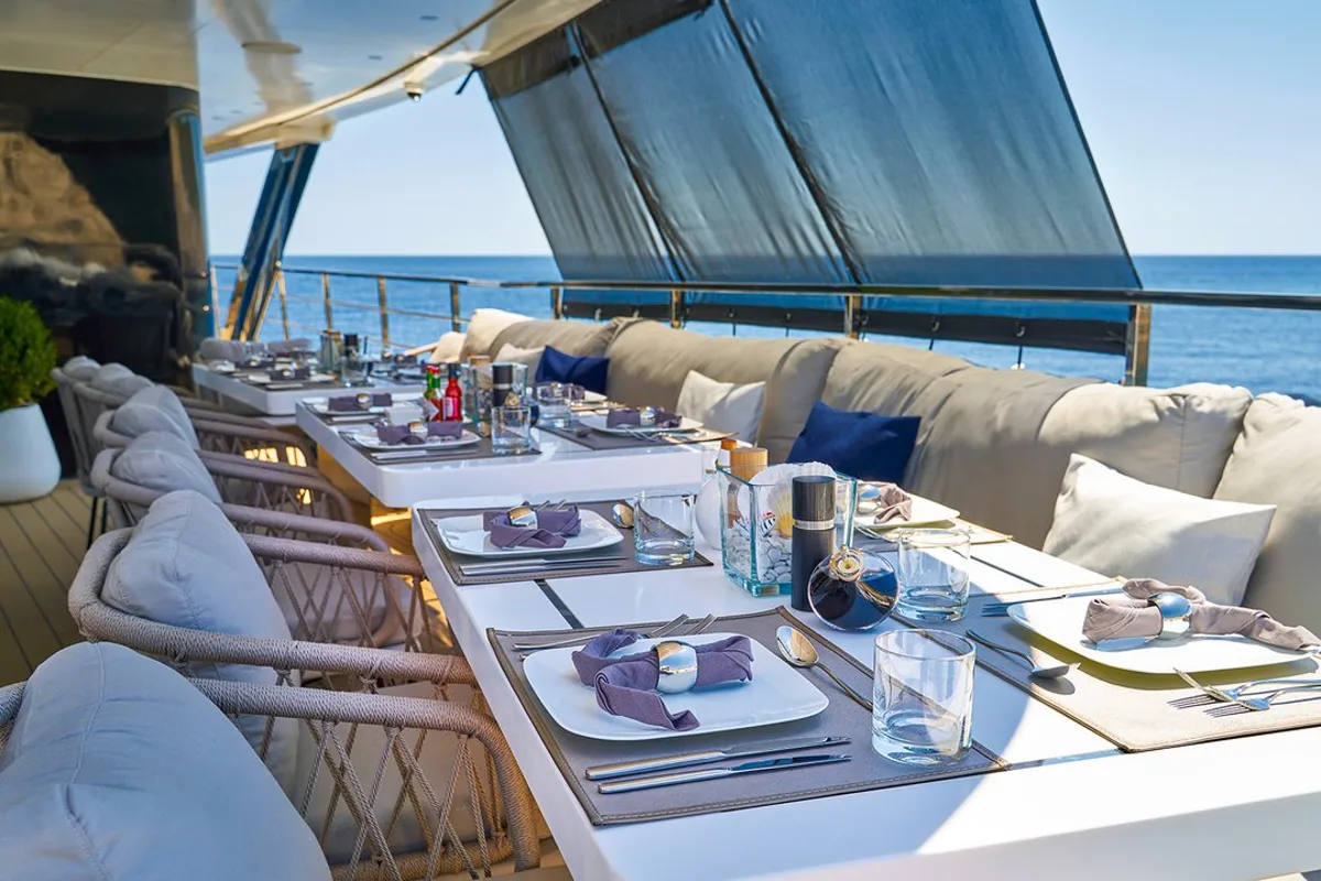 Deck of Argo, a Custom Made ICY 55 yacht at Split, Croatia