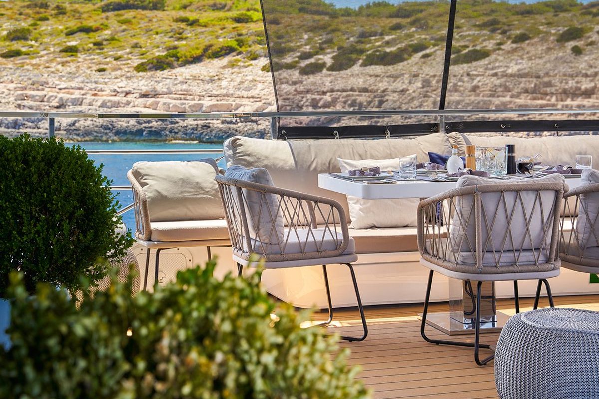 Deck of Argo, a Custom Made ICY 55 yacht at Split, Croatia