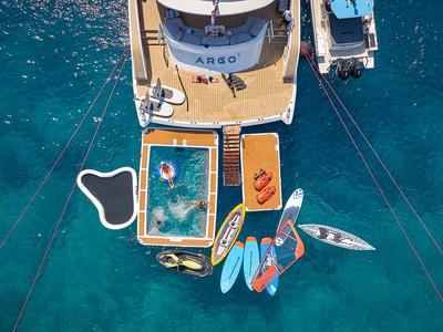 Deck of Argo, a Custom Made ICY 55 yacht at Split, Croatia