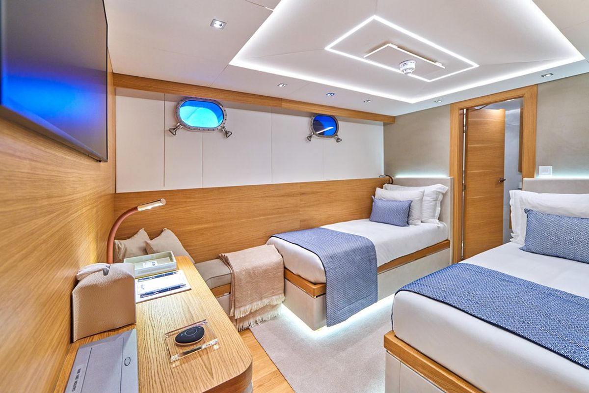 Cabin on Argo, a Custom Made ICY 55 yacht at Split, Croatia