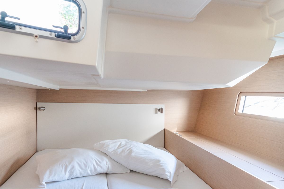 Cabin on Anfitrite, a Beneteau Oceanis 51.1 sailboat at Trapani, Italy