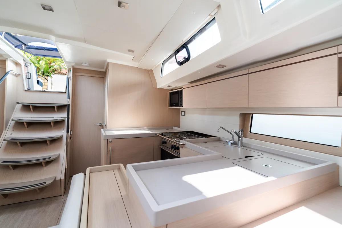 Galley of Anfitrite, a Beneteau Oceanis 51.1 sailboat at Trapani, Italy
