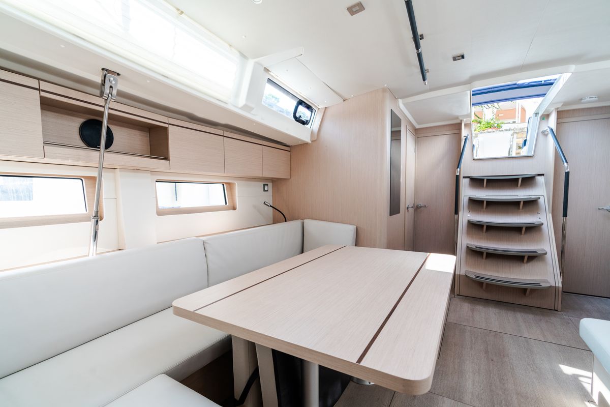 Salon of Anfitrite, a Beneteau Oceanis 51.1 sailboat at Trapani, Italy