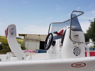 Cockpit of Nemo, a Gulet Blumax 19 Pro motorboat at Livorno, Italy