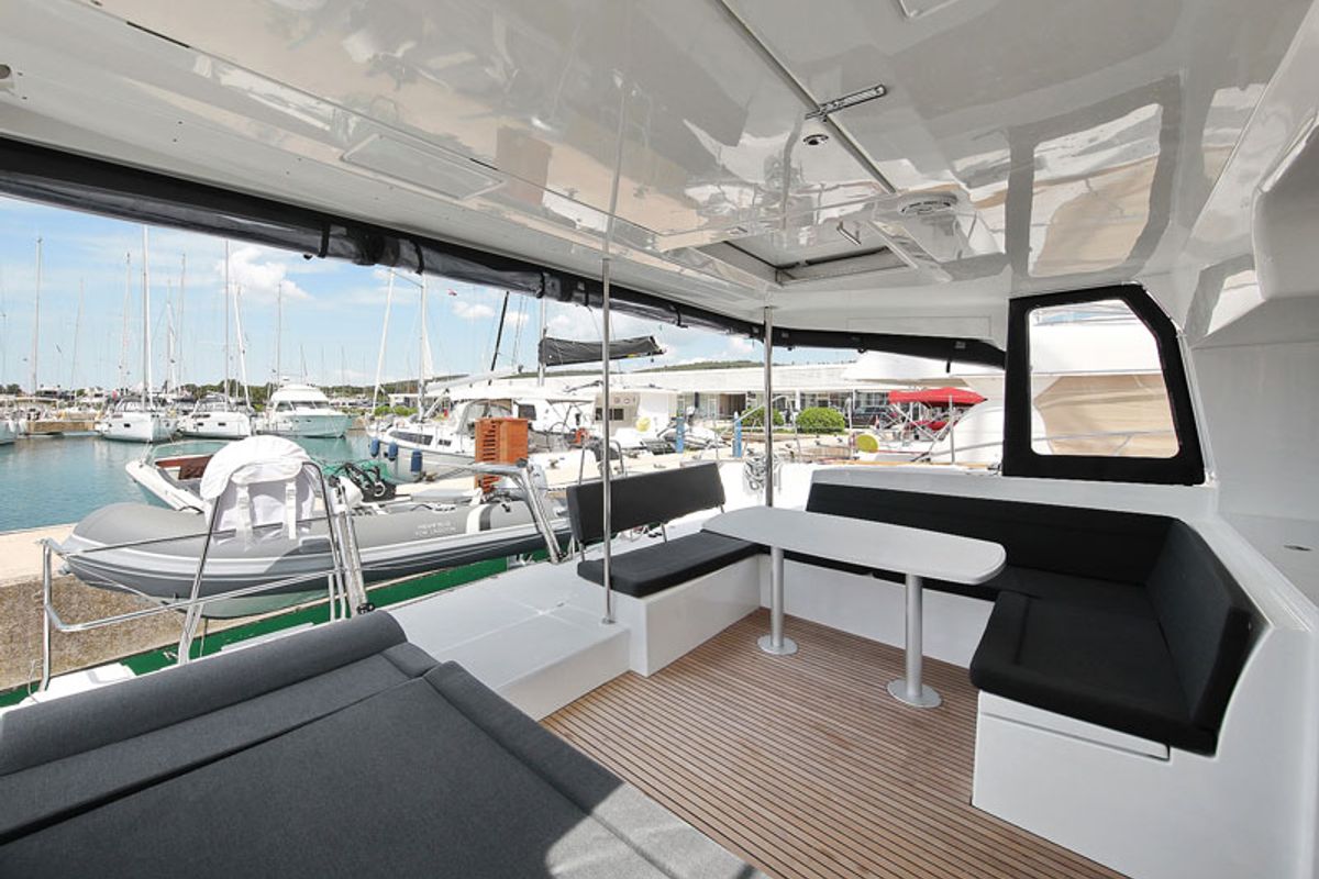 Deck of PARADISE, a Lagoon 450 catamaran at Općina Sukošan, Croatia
