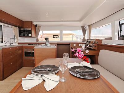 Salon of PARADISE, a Lagoon 450 catamaran at Općina Sukošan, Croatia