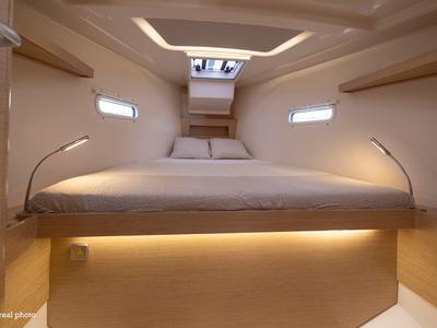 Cabin on Tecla, a Hanse Yachts Hanse 388 sailboat at Castellammare di Stabia, Italy
